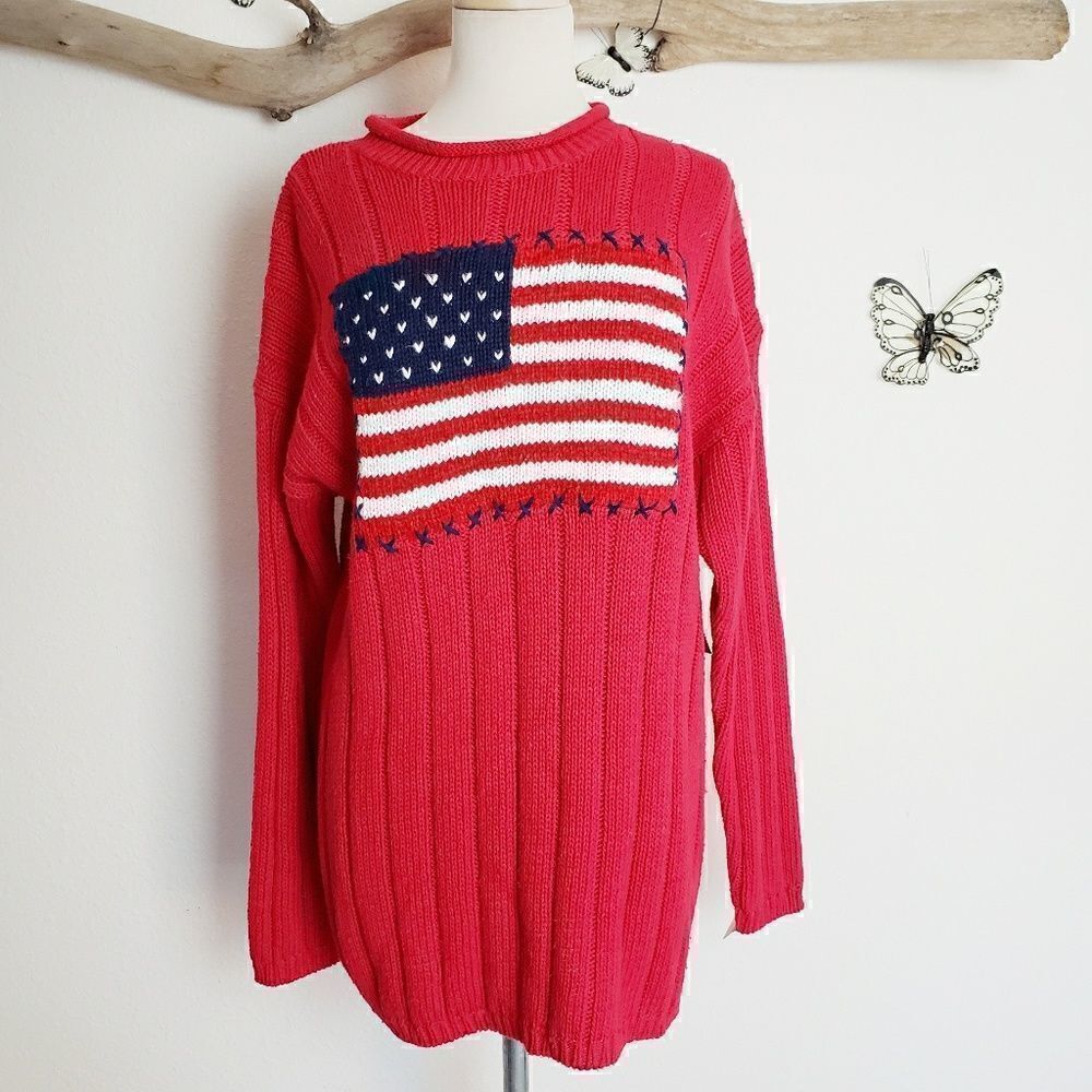 Vintage 80's/90's marsh landing red flag sweater